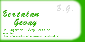 bertalan gevay business card